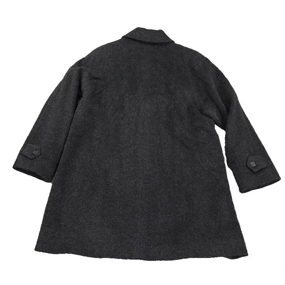 VTG Jones New York Heathered Melton Wool Coat Womens 44 Gray Minimalist Made USA - Picture 3 of 13